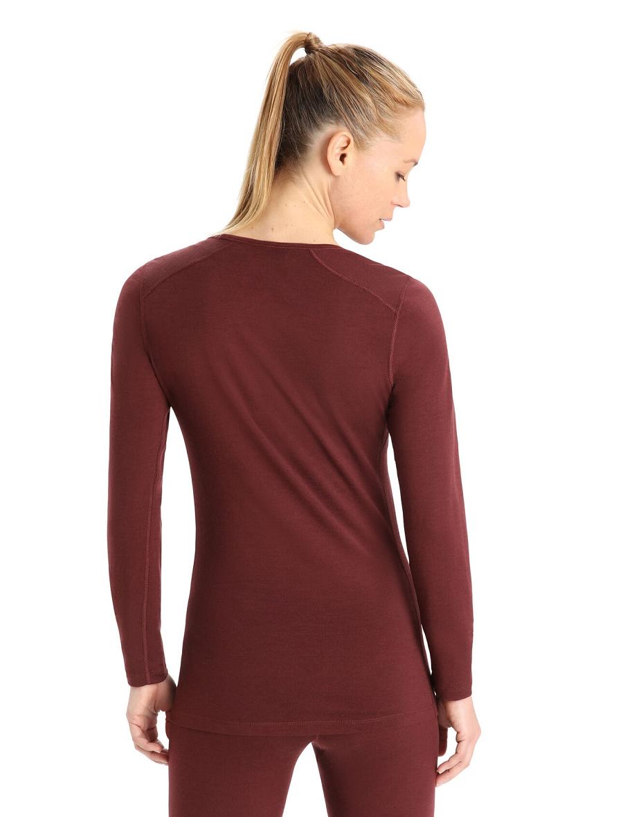 Espresso Icebreaker Merino 200 Oasis Long Sleeve Scoop Neck Thermal Top Women's One Piece & Sets | AU 1773AHKP